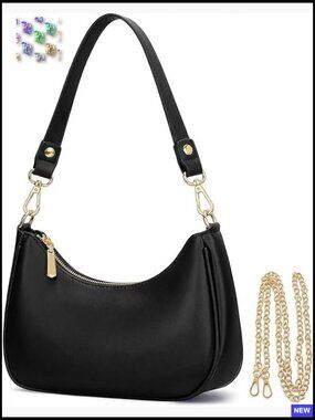 Mini Crescent Hobo Shoulder Bag Vegan Leather Cute Retro Everyday Handbag